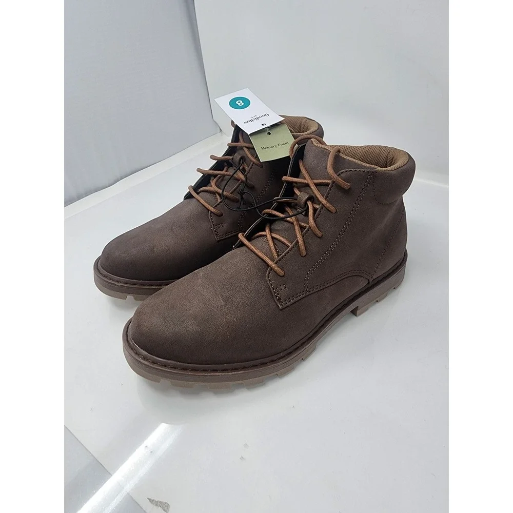 Goodfellow & Co Mens Maynard Lace Up Boots Brown Faux Leather Casual Size 8